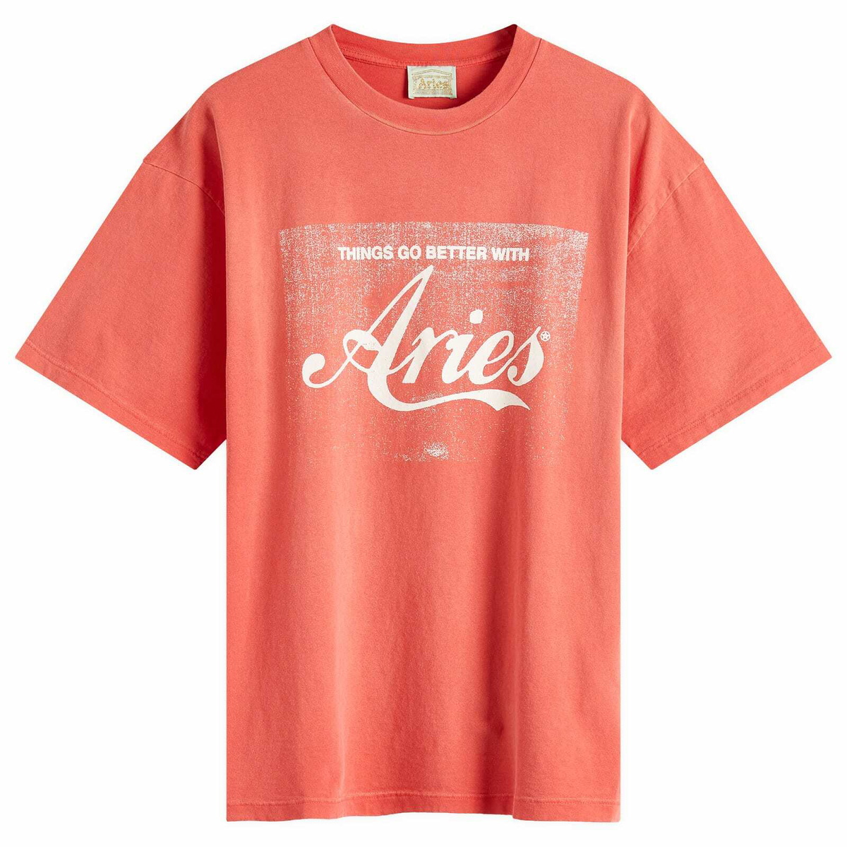 Aries Men's Destroyed 69 T-Shirt in Ecru ARIES