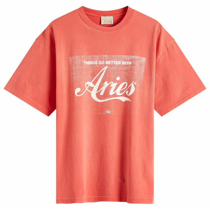 Photo: Aries Men's Sunbleached Cola T-Shirt in Red