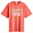 Aries Men's Sunbleached Cola T-Shirt in Red
