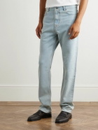 Dunhill - Slim-Fit Straight-Leg Cotton and Mulberry Silk-Blend Denim Jeans - Blue