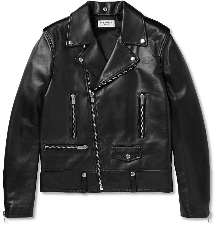 Photo: SAINT LAURENT - Leather Biker Jacket - Black
