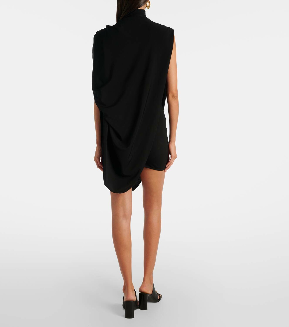 Jean Paul Gaultier Draped embellished jersey minidress