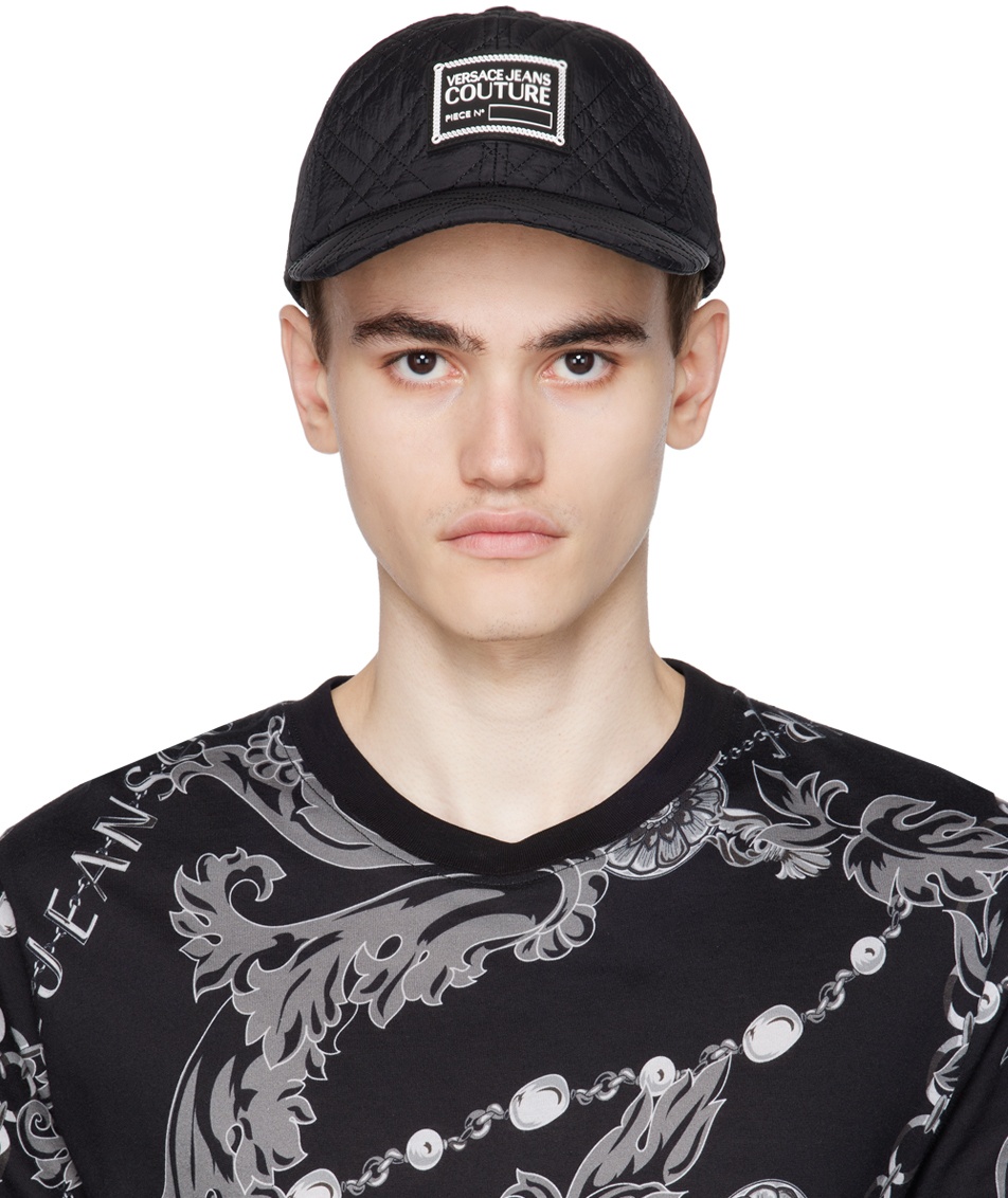 Versace Jeans Couture Black Quilted Cap Versace