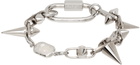 IN GOLD WE TRUST PARIS SSENSE Exclusive Silver Bold Spike Bracelet