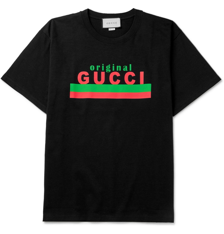 Photo: Gucci - Logo-Print Cotton-Jersey T-Shirt - Black