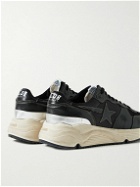 Golden Goose - Running Star Mesh-Trimmed Leather and Shell Sneakers - Black