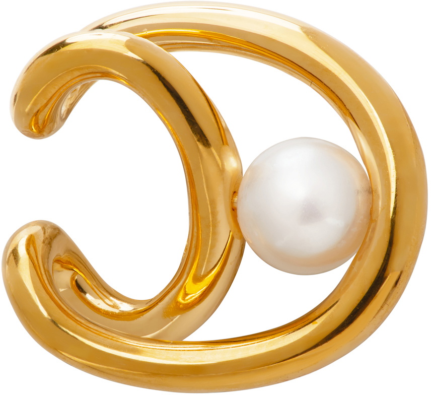 Charlotte Chesnais Gold Pearl Initial Ear Cuff Charlotte Chesnais