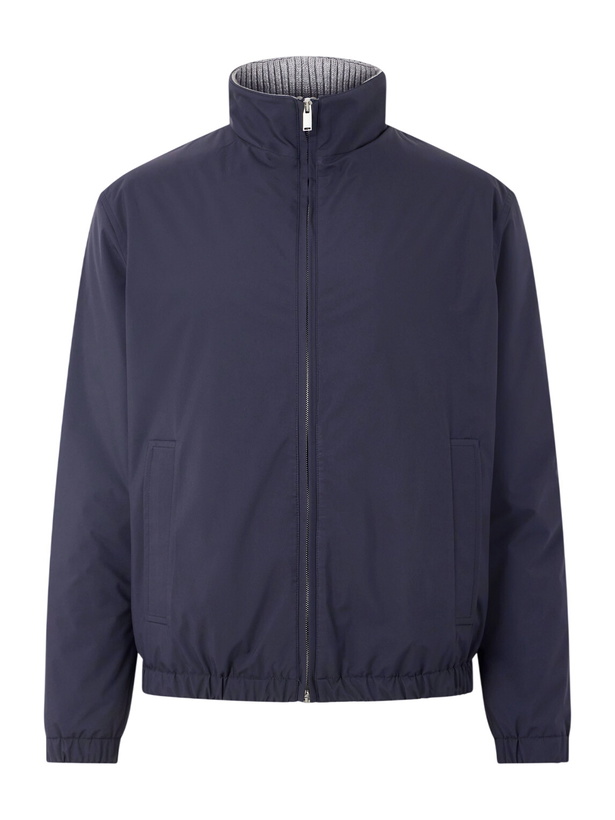 Photo: Lardini - Shell Bomber Jacket - Blue
