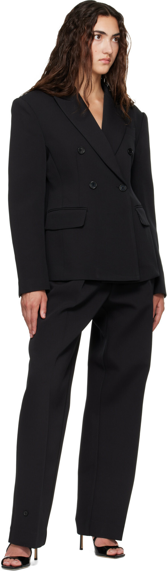 The Frankie Shop Black Doyer Cinched Blazer