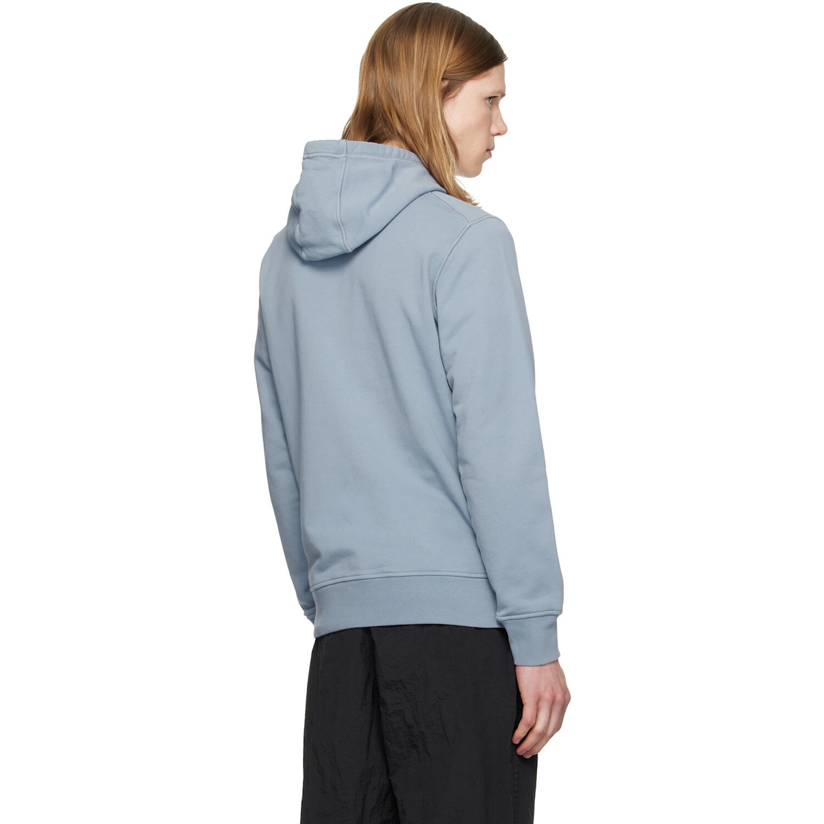 Stone Island Blue 6100062 Organic Cotton Fleece Hoodie