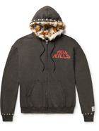 Gallery Dept. - Embellished Cotton-Blend Jersey Zip-Up Hoodie - Gray