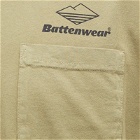 Battenwear Men's Long Sleeve Team Pocket T-Shirt in Olive
