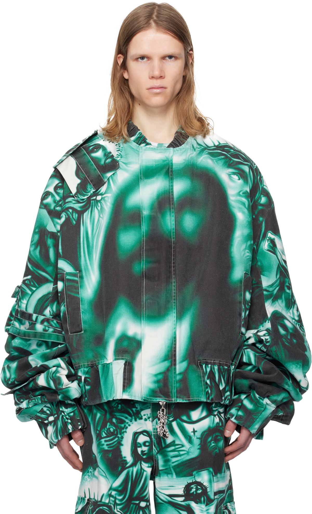 Gerrit Jacob Green Oversized Denim Jacket Gerrit Jacob