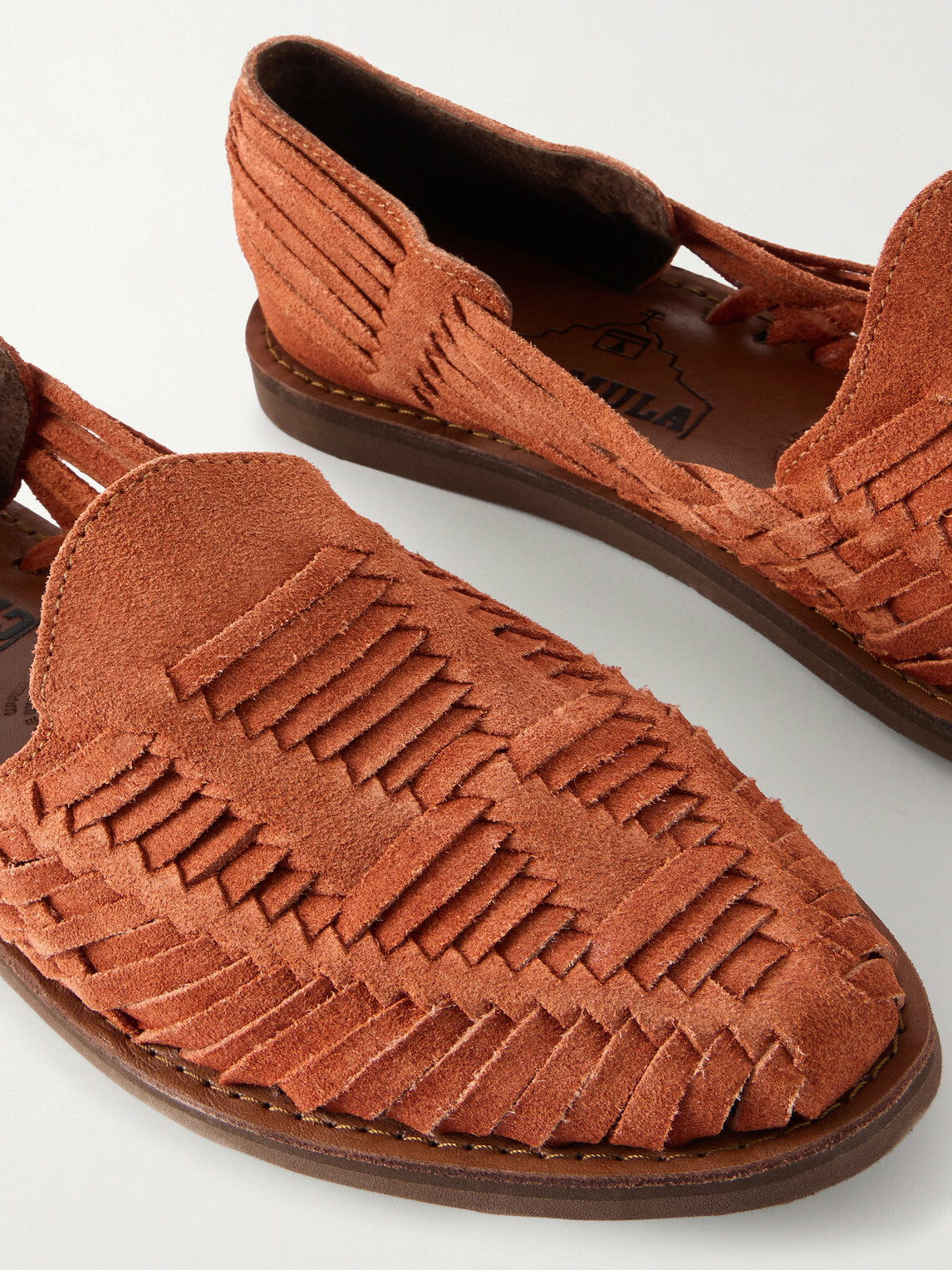 Yuketen - Alejandro Woven Suede Huarache Sandals - Brown
