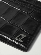 Christian Louboutin - Logo-Appliquéd Croc-Effect Glossed-Leather Cardholder