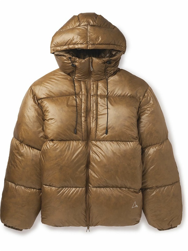 Photo: ROA - Quilted Ripstop Hooded Down Jacket - Brown
