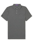 Ralph Lauren Purple label - Logo-Embroidered Striped Cotton-Jersey Polo Shirt - Black