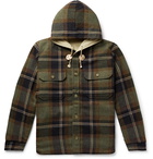 Beams Plus - CPO Reversible Checked Cotton-Blend Twill and Flannel Hooded Jacket - Green