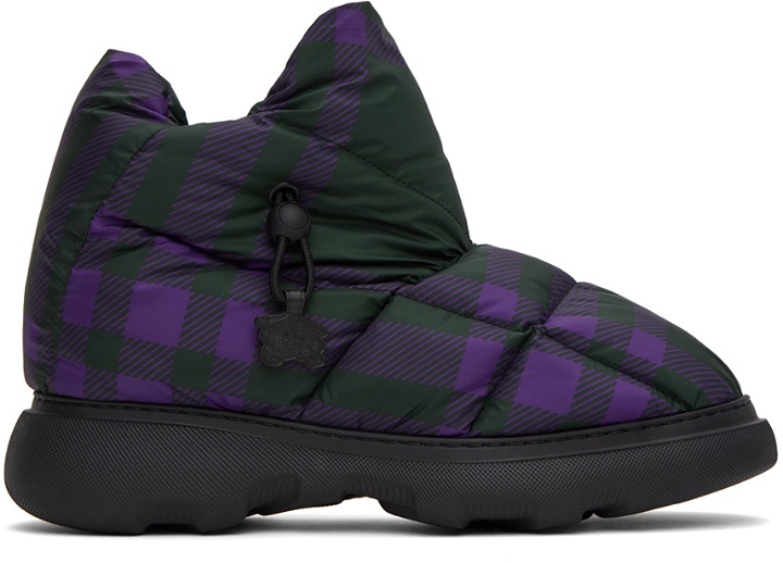 Photo: Burberry Black & Purple Check Pillow Boots