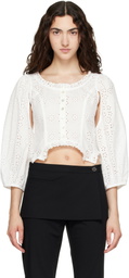Sandy Liang White Palisade Blouse
