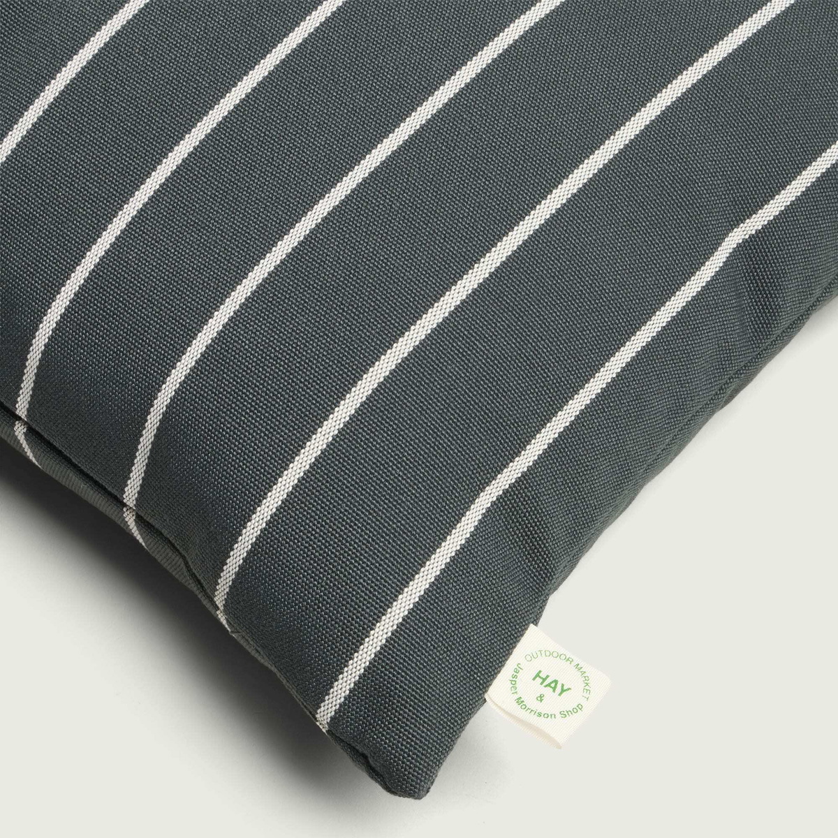 HAY Outdoor Market Cushion in Black/Beige Stripe