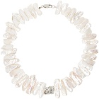 MISBHV White Pearl Monogram Necklace