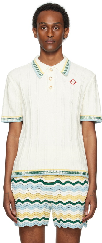 Photo: Casablanca Off-White Striped Polo