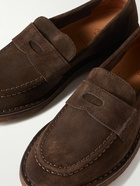 Drake's - Suede Penny Loafers - Brown