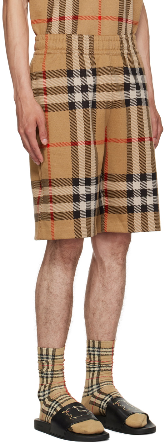 Burberry Beige Check Shorts
