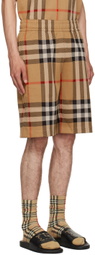 Burberry Beige Check Shorts