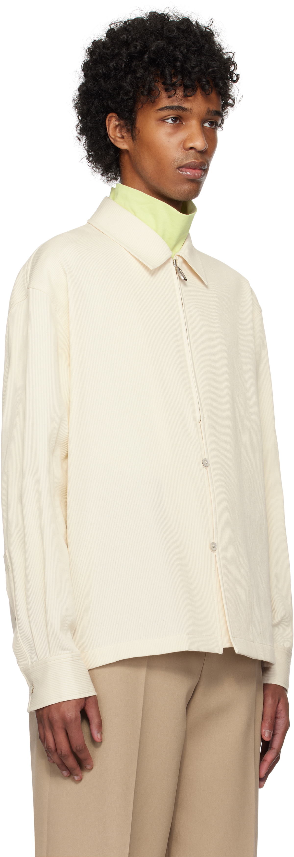 LE17SEPTEMBRE Beige Zip & Button Front Jacket LE17SEPTEMBRE