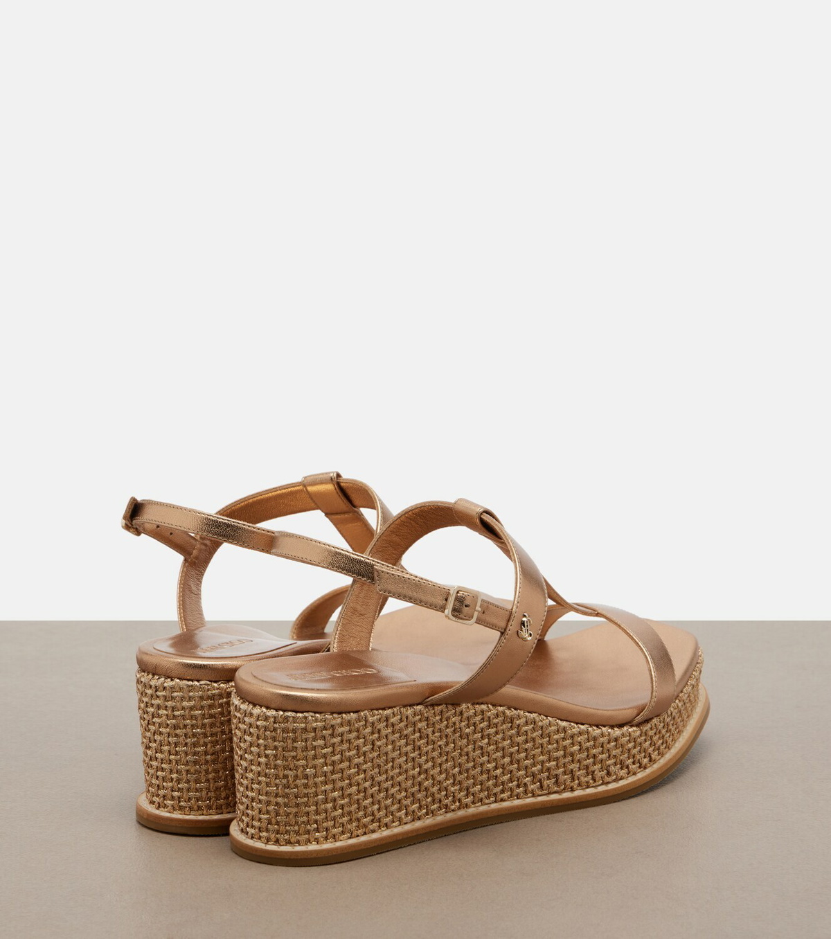 Jimmy Choo Theia metallic leather wedge sandals