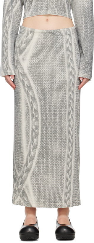 Photo: TheOpen Product Gray Printed Maxi Skirt
