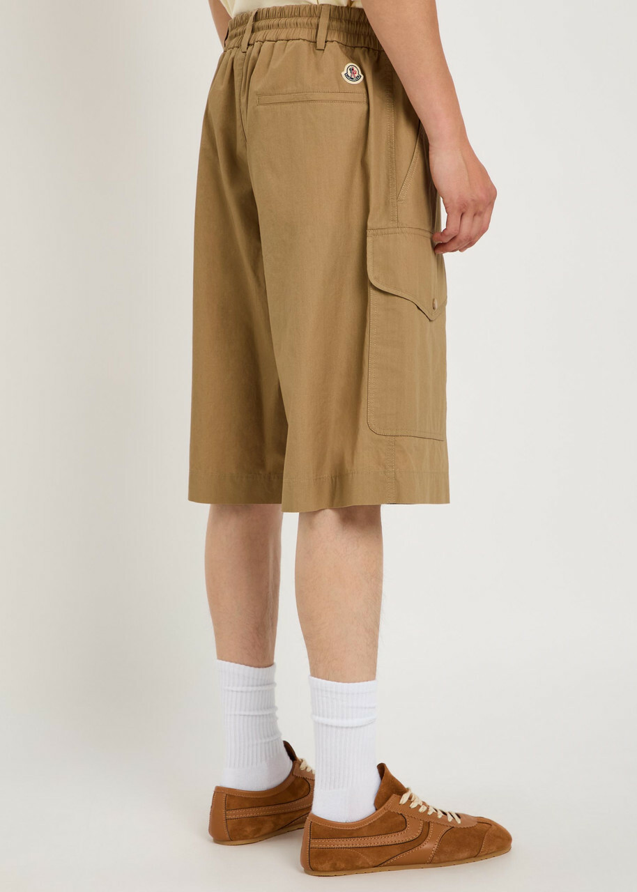 Moncler Drawstring Cotton-poplin Cargo Shorts Brown