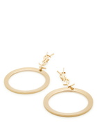 Saint Laurent Cassandre Logo Hoop Earrings - Gold - One Size