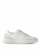 Brioni - Suede-Trimmed Leather Sneakers - White