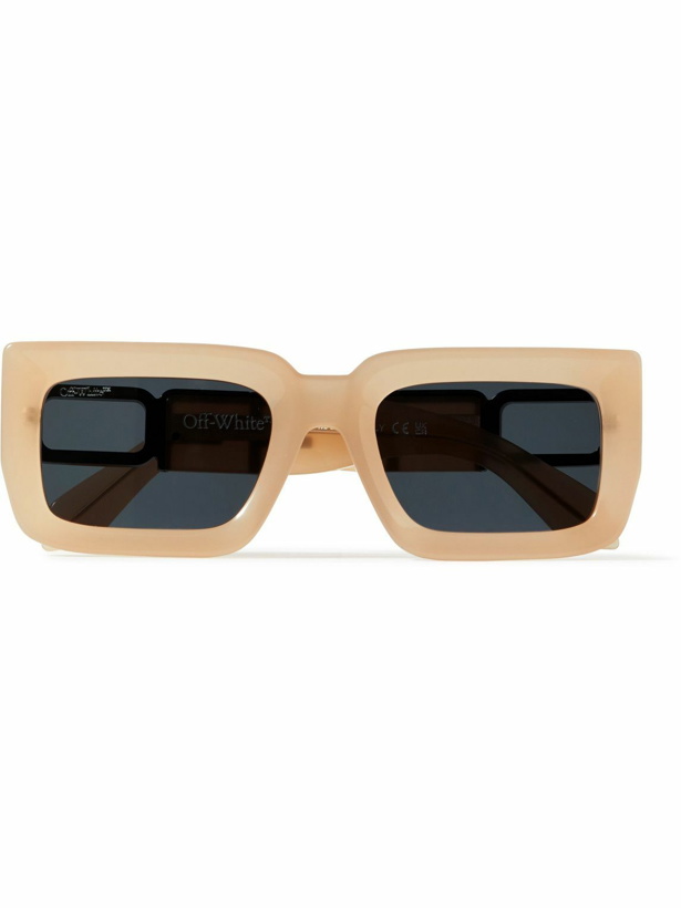 Photo: Off-White - Boston Rectangular-Frame Acetate and Gunmetal-Tone Sunglasses