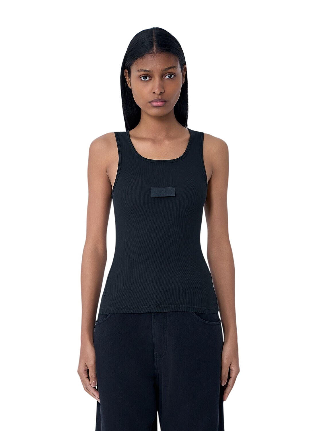 MM6 Maison Margiela Black Open Back Tank Top MM6 Maison Margiela