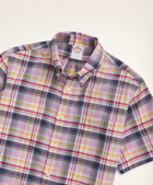 Brooks Brothers Men's Big & Tall Sport Shirt, Short-Sleeve Madras | Pink
