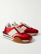 TOM FORD - James Leather-Trimmed Nylon and Suede Sneakers - Red