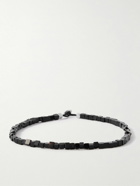 Miansai - Coda Rhodium-Plated Silver Onyx Beaded Bracelet - Black