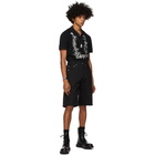 Alexander McQueen Black Organic Stretch Denim Logo Shorts