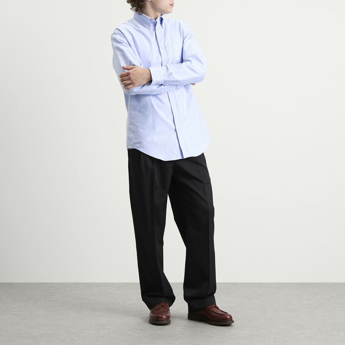 Drôle de Monsieur Men's Oxford Cotton Shirt in Light Blue