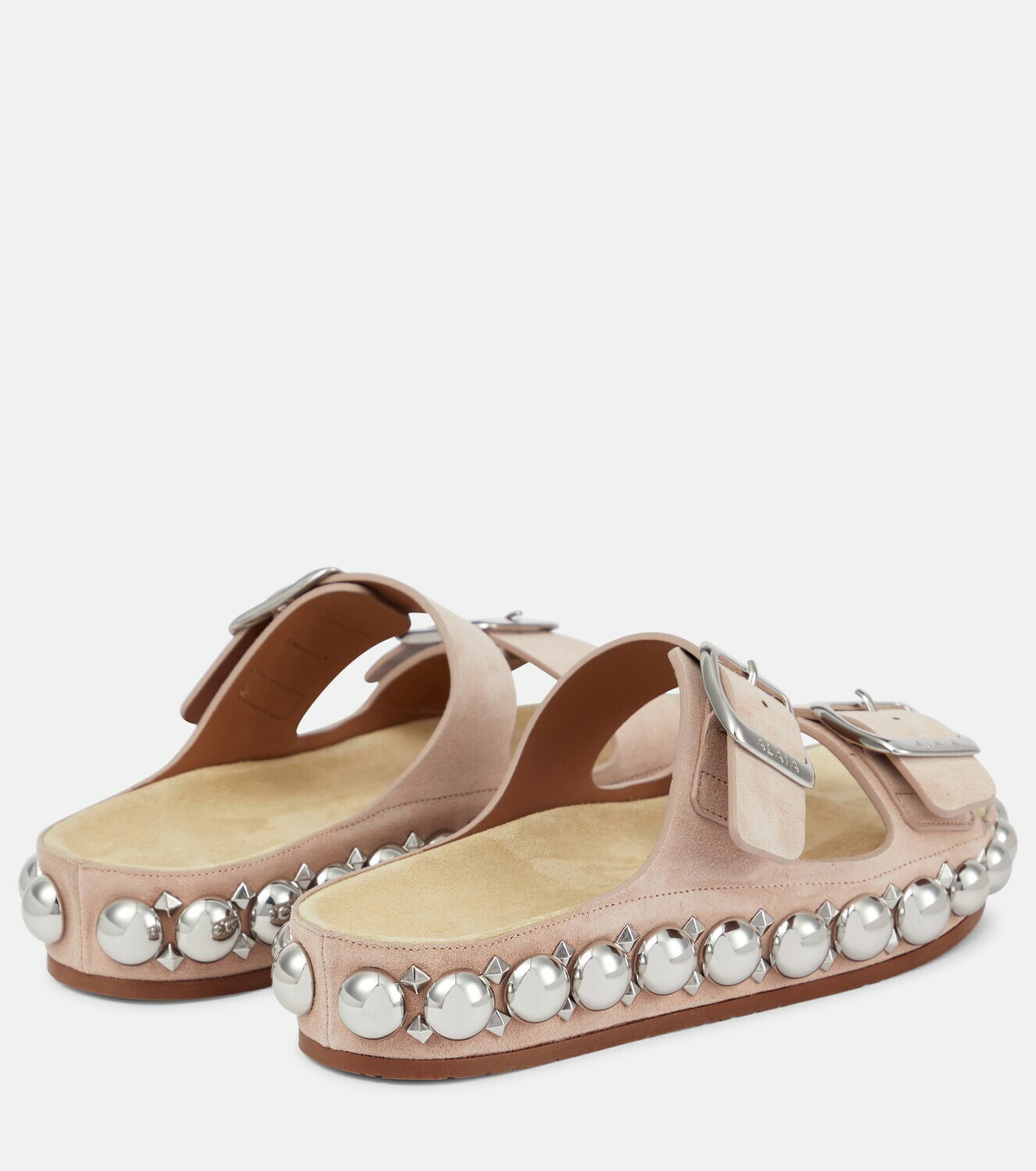 Alaïa Bombe embellished suede slides