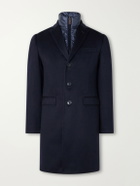 Herno - Detachable Shell-Lined Woven-Cashmere Coat - Blue