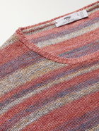 Inis Meáin - Striped Linen T-Shirt - Red