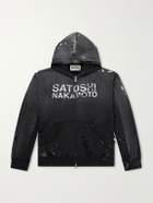 Satoshi Nakamoto - Luke Logo-Printed Cotton-Fleece Zip-Up Hoodie - Black