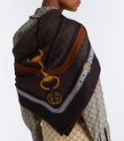 Gucci GG jacquard wool and silk scarf