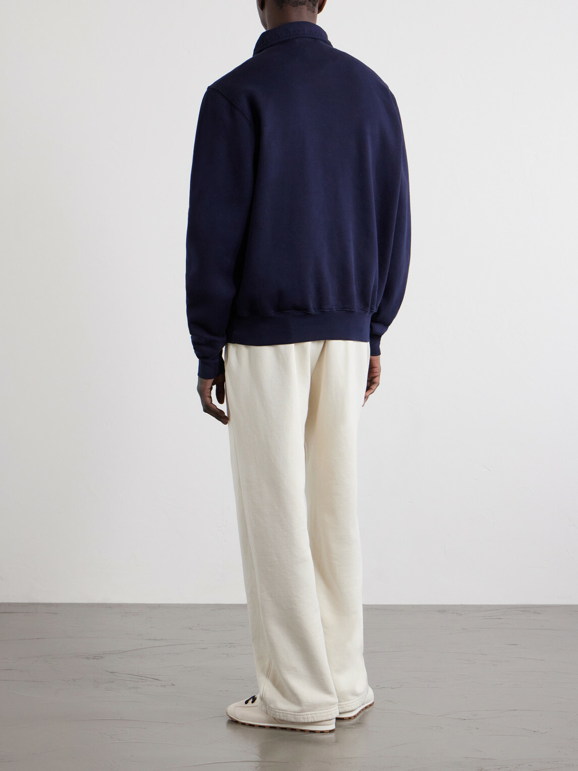 Les Tien - Yacht Garment-Dyed Cotton-Jersey Half-Zip Sweatshirt - Blue
