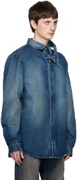 Y/Project Blue Double Collar Denim Jacket
